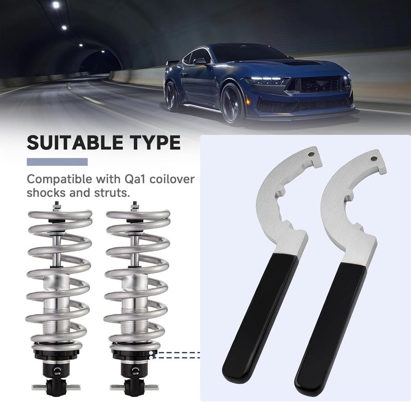 MUGLFPT (2Pack T114W Spanner Wrench Set, Compatible with QA1 Coilover Shocks and Strut - Coilover Adjusting Tools, for Adjusting and Locking Coilover Spring Seats and Locking Rings, Anti-Slip Handles - Image 3